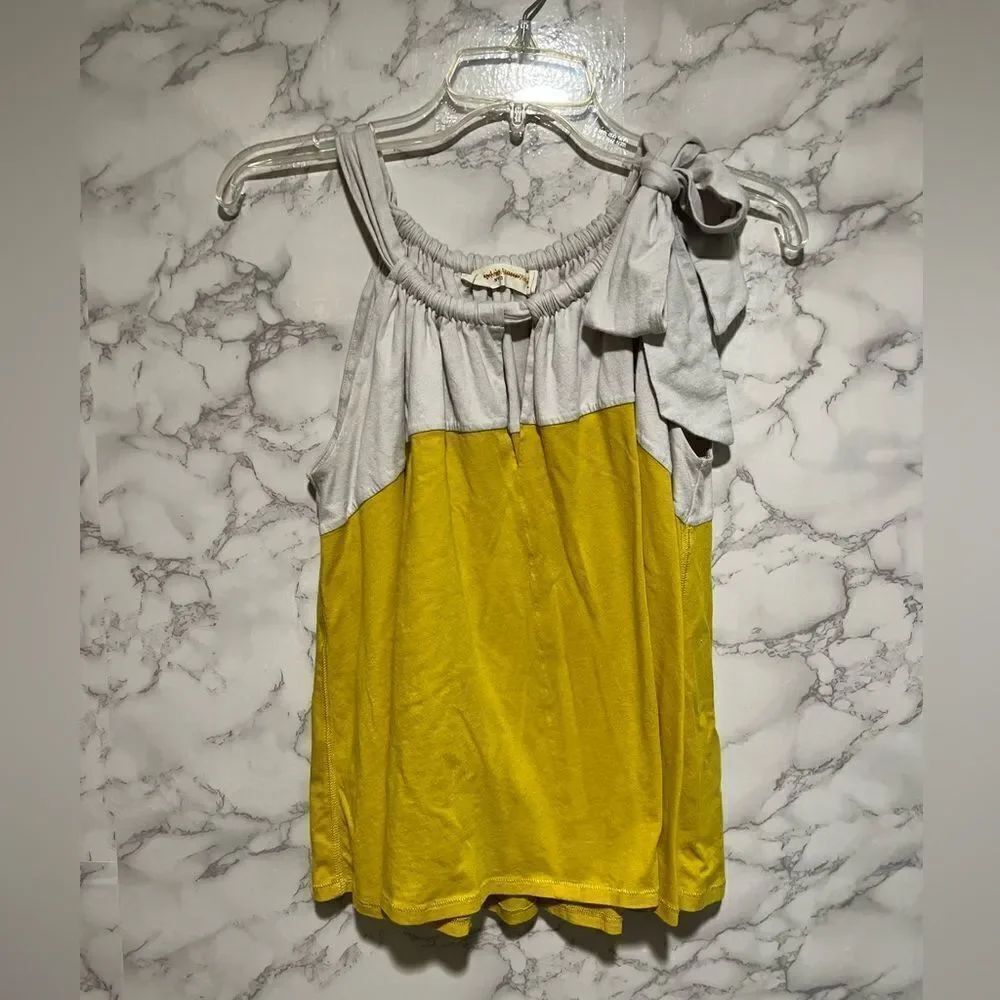 Anthropologie Pilcro and the Letterpress color block Tank Top yellow/grey